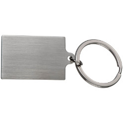 Rectangular metal key ring.