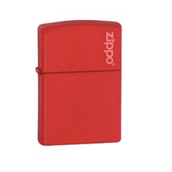 Red matt zippo lighter with the zippo logo