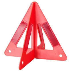 Red collapsible reflective emergency triangle