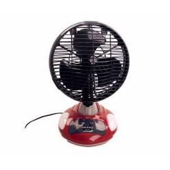 Red rechargeable oscillation table fan and night light