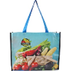 Non-woven laminated shopper bag with carry handles