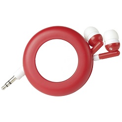 Retractable Earphones in Case, Push button to retract cable, In Ear Stereo Headphones, Compatible with Audio Devices