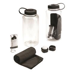 Gift set contains 1L water bottle gym towel earphones and lip balm