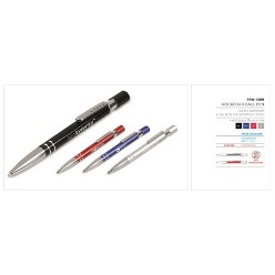 A unique and affordable pen perfect to promote your business. Available in 4 great colours with chrome trim accents and perforated clip, barrel aluminium, clip, tip & trim polished chrome, with black German ink