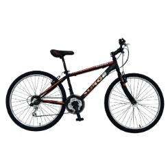 FRAME: 26  Steel  V-brake, SPEED: 21  Speed, FORK: Surge  Rigid  Fork  -  Steel, HANDLEBAR:   Surge  Race  Tech  -  Steel, STEM:  Surge  Race  Tech  -  Steel, GRIPS:     Surge  Black, BRAKES:   Surge  V-brakes, SEATPOST :  Surge  Race  Tech  -  Steel  Black, SADDLE:  Surge  Race  Tech, RIMS:     26  Alloy  -  Double  Wall, TIRES:    Surge  26  x  1.95, CRANKSET :   Steel  crank,  28x38x48Tx170 , CASSETTE:  7S,  Index,  14-28T, F  DERAILLEUR:   Shimano  FD-TZ31, R  DERAILLEUR:  Shimano  RD-TY21,  7  speed, SHIFTERS:   Shimano  SL-TX30-21S