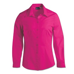 Superior quality polycotton blouse, front and back darts, classy engraved duchess buttons