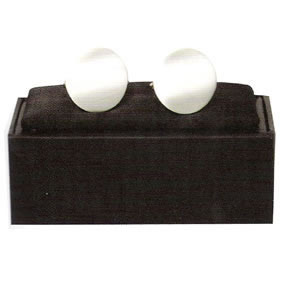 Brushed silver Round Wave Cufflinks in presentation box