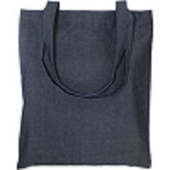 Denim material shopper bag with carry handles