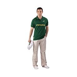 Ribbed collar and cuffs, contrast piping at raglan sleeve, SA Rugby branded buttons, SA Rugby branded embroidery on left chest, print detail on centre front, back neck and right wearing sleeve, SA Rugby branded side winder