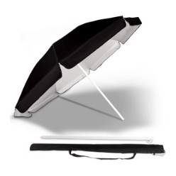 8 panel, 160G material beach umbrella, UV coated, Manual opening with steel poles and ribs