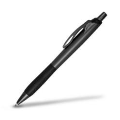 These vibrant and stylish pens will add a touch of brightness to your stationary. It features a sprayed metallic plastic barrel with metal clip and rubber grip. Contains black German-manufactured ink.