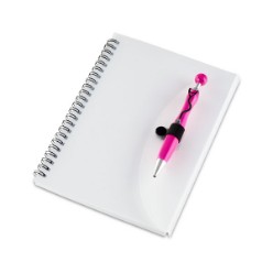 Frosty PP cover, A5 spiral bound notebook with 80 sheets of lined paper, Includes a Swanky Doctor Pen