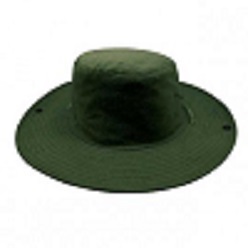 Safari hat made from cotton twill, weight 108 x 58, 185g, floats on water with cord and slide toggle, 4 needle stitch cotton twill sweatband