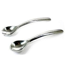 Salad servers made from aluminium and hammered finished handles
