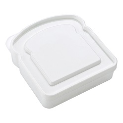 Plastic lunch box in the shape of a sandwich