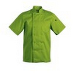 Savona Chef Jacket: Double breasted chef jacket with turned-back cuffs and is a must have for any kitchen. This jacket also has welted chest pocket, thermometer sleeve pocket and single top-stitched armhole and shoulder seam. 190g 80/20 Poly cotton fabric, available in long & short sleeves