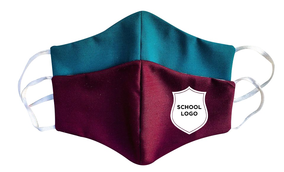 School Logo Cloth Mask that can be delivered to your house with our deliveries throughout the lockdwon period.
