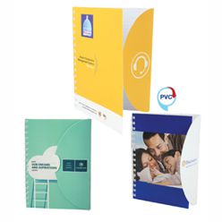 70 Page spiral bound notebook, inner 80gsm bond paper and PVC material