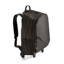 600D Denier laptop trolley backpack with one main zipped compartment fits most 15 laptops