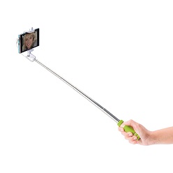 ABS telescopic selfie stick, extendible handle to 61cm, eva foam handle, push button