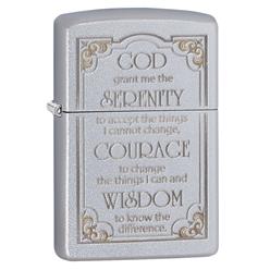 Zippo lighter with the Serenity Prayer engraved