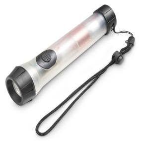 Shake N Shine Torch with on and off button and an adjustable holding strap. Torch made of plastic.