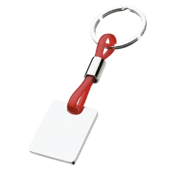 Shiny Nickel Keychain with translucent strap