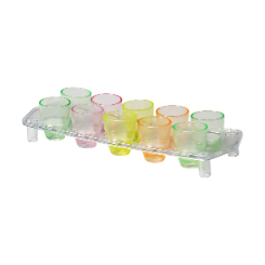 Plastic Shooter tray, holds 10hooter glasses, 10hooter glasses included, 44ml