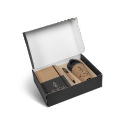 Gift set including Cork notebook, pen and cup in presentation box