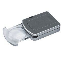 Silver double magnifier with light