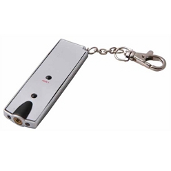 Silver flat led torch and laser pointer keyring