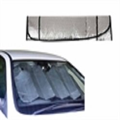 Silver foldable windscreen shade with suctions