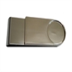 Silver money clip with resin dome branding space