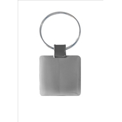 Silver sleek square keyring mirror