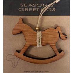 Single rocking horse wood packaged