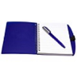 Sketch pad with pen, 70 lined sheets with pen holder and wiro closure