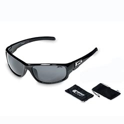 The Slazenger bold sunglasses by Giftwrap is UV400 blocking sports sunglasses. With the help of rubber non-slip bridge, this sunglasses offer comfort and protection. It includes a plain presentation pouch. The sunglasses have an ultra-flexible frame and straight non-slip temples with Slazenger logo on it. These sunglasses is available only in black color. It can be customized using screen printing hence, this makes it a perfect gift for sports lovers. 