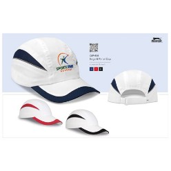 Polyester and mesh, Functionality and style come together in this trim cap that boasts amazing colours and beats the heat with lightweight and cool fabric and a curved visor. Your clients will thank you when they sport a great casual look with this cap that can be customised to include your brand name.
