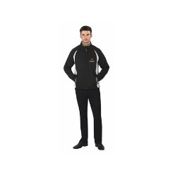 360 g/m2 / 100% polyester single jersey knit bonded with 100% polyester micro fleece, adjustable velcro closure at cuffs, wind placket, two hand pockets with zips, two interior pockets, elastic cord with stoppers in bottom hem, Slazenger rubber label in front, Slazenger zip pullers, contrast Slazenger logo on stoppers, hanging loop, windproof 1000, moisture vapour proof 1500