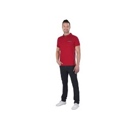 260 g/m²/ 100% honeycomb cotton, 1x1 rib knit collar and cuffs, Contrast colour neck tape, Concealed placket with hidden button, Tone-on-tone logo buttons, Side slits, Piping at shoulders and side seam