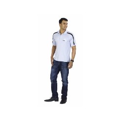 185 g/m² / 100% Cool Fit piqué knit polyester, Rib knit collar and cuffs, Contrast colour neck tape, Three button placket, Tone-on-tone logo buttons, Slazenger tab at front bottom left, Contrast sleeve panels with piping