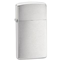 Slim brushed chrome zippo lighter