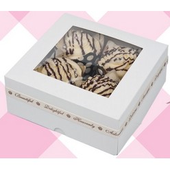 Small cake box, 180x180x75mm, boutique quality, pvc window