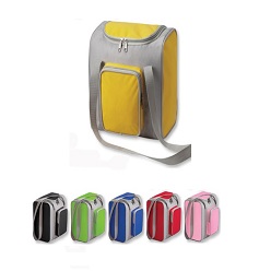 Snack pack cooler 600 denier material with white lining shoulder strap