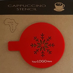Snowflake red cappuccino stencil Snowflake red cappuccino stencil