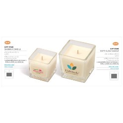 8 ( l ) x 8 ( w ) x 8 ( h ), glass, 215g scented candle, fragrance vanilla, presentation box 8.5 ( l ) x 8.5 ( w ) x 8.6 ( h )