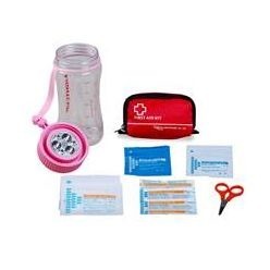 This kit is multifunctional cup with a bright white LED light powered with a solar battery. A red flashlight is also fitted on the unit. The cup is ideal for travel, camping and hiking