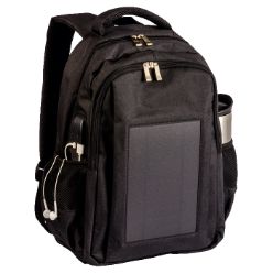 Polyester and 210D lining, front solar panel can beused to charge your phne, padded carry handle