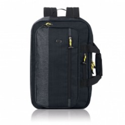 Material: Polyester, Padded compartment protects laptops up to 15.6 inch, Dedicated interior pocket for iPad or tablet, Briefcase transforms into backpack, Front zippered pockets, Carry handles, Removable/adjustable shoulder strap, Padded backpack straps for added comfort, Back strap storage, 1 Year warranty