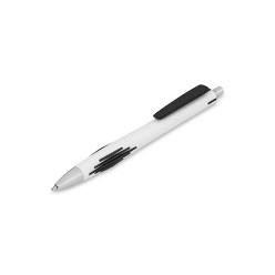 A great looking white pen from the SILVER pens & design range that makes a great promotional giveaway. Colour clip , lower grip with bright colour accent. Available in 6 bright colours. With black German ink